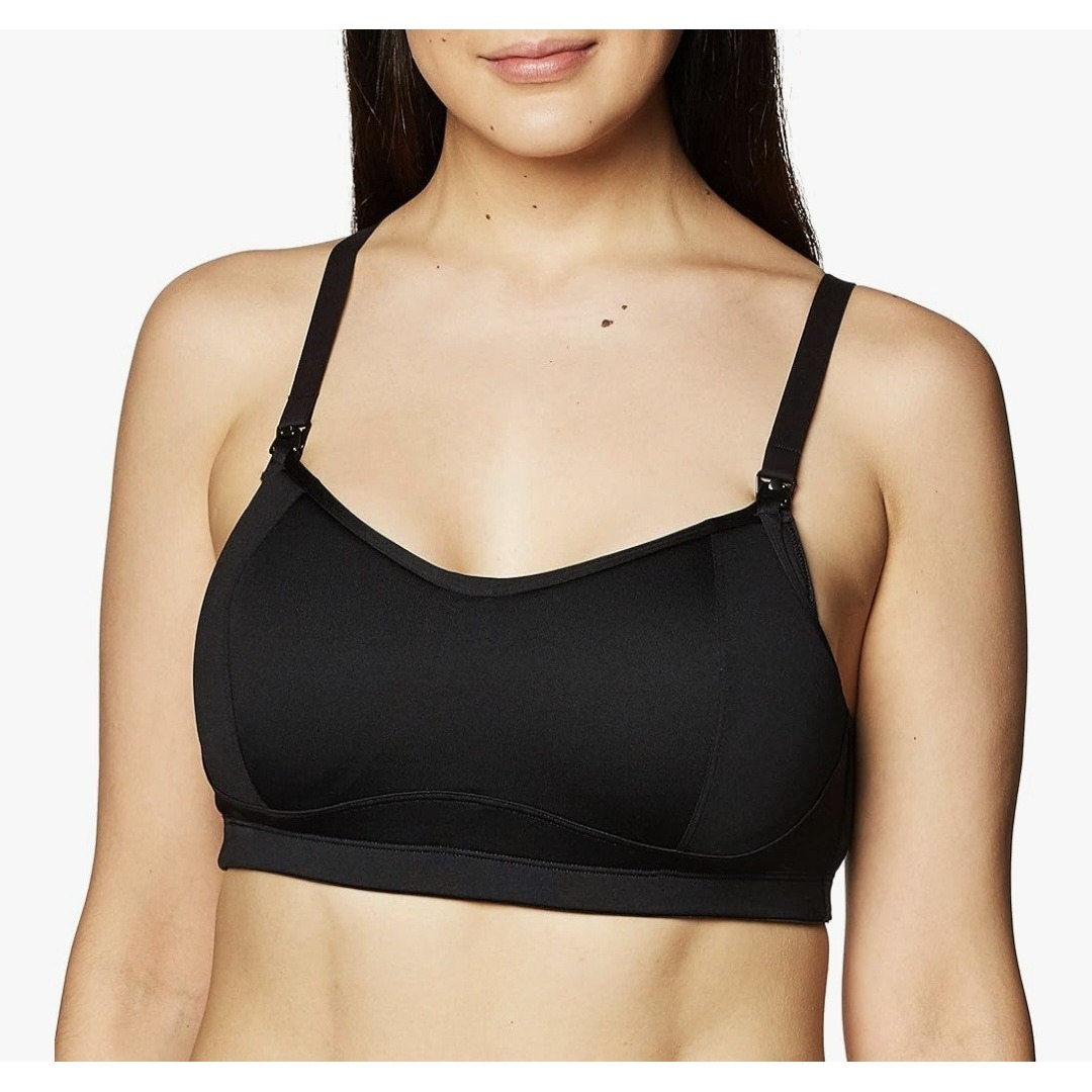 Playtex Women's 3010 Nursing Sports Bra Black Stretch Racerback Size Xs New